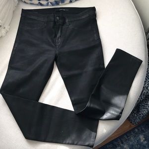 J Brand black coated skinny jeans